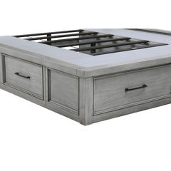 Logandale Gray Queen Platform Bed With Storage Footboard And Side Rails - Ornate Home