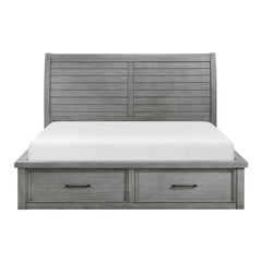 Logandale Gray Queen Platform Bed With Storage Footboard And Side Rails - Ornate Home