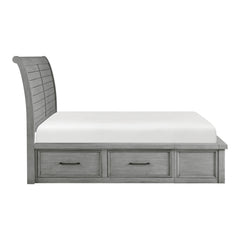 Logandale Gray Queen Platform Bed With Storage Footboard And Side Rails - Ornate Home