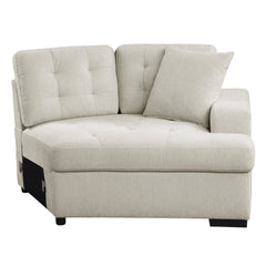 Logansport Beige 2-Piece Sectional Pull-Out Ottoman - Ornate Home