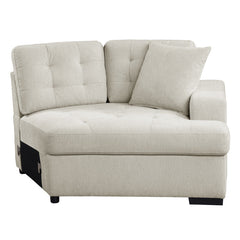 Logansport Beige 2-Piece Sectional Pull-Out Ottoman - Ornate Home