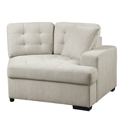 Logansport Beige 2-Piece Sectional Pull-Out Ottoman - Ornate Home