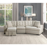 Logansport Beige 2-Piece Sectional Pull-Out Ottoman - Ornate Home