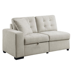 Logansport Beige 4-Piece Sectional Pull-Out Bed And Ottoman - Ornate Home