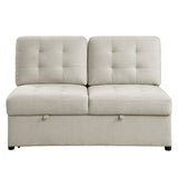 Logansport Beige 4-Piece Sectional Pull-Out Bed And Ottoman - Ornate Home