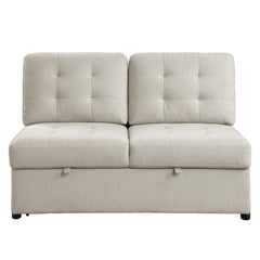 Logansport Beige 4-Piece Sectional Pull-Out Bed And Ottoman - Ornate Home