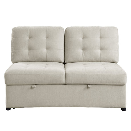 Logansport Beige 4-Piece Sectional Pull-Out Bed And Ottoman - Ornate Home