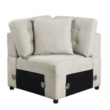 Logansport Beige 4-Piece Sectional Pull-Out Bed And Ottoman - Ornate Home