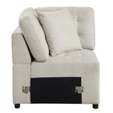 Logansport Beige 4-Piece Sectional Pull-Out Bed And Ottoman - Ornate Home