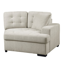 Logansport Beige 4-Piece Sectional Pull-Out Bed And Ottoman - Ornate Home