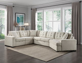 Logansport Beige 4-Piece Sectional Pull-Out Bed And Ottoman - Ornate Home