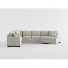 Logansport Beige 4-Piece Sectional Pull-Out Bed And Ottoman - Ornate Home