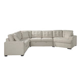 Logansport Beige 4-Piece Sectional Pull-Out Bed And Ottoman - Ornate Home