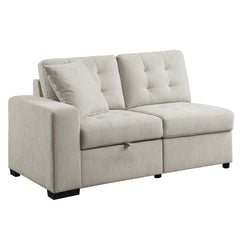 Logansport Beige 4-Piece Sectional Pull-Out Bed And Ottoman - Ornate Home