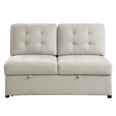 Logansport Beige 4-Piece Sectional Pull-Out Bed And Ottoman - Ornate Home