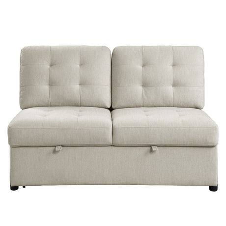 Logansport Beige 4-Piece Sectional Pull-Out Bed And Ottoman - Ornate Home