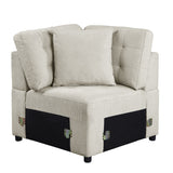 Logansport Beige 4-Piece Sectional Pull-Out Bed And Ottoman - Ornate Home