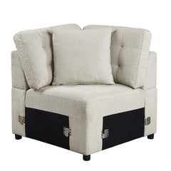 Logansport Beige 4-Piece Sectional Pull-Out Bed And Ottoman - Ornate Home