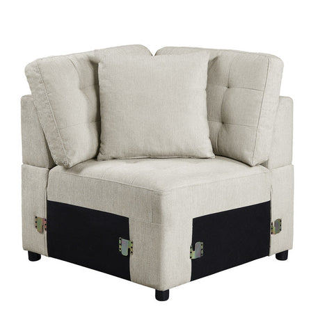 Logansport Beige 4-Piece Sectional Pull-Out Bed And Ottoman - Ornate Home