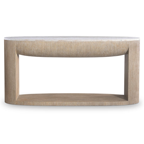Loggia Travertine/Aria Console Table (Cast Resin Base) - Ornate Home