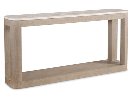Loggia Travertine/Aria Console Table (Oak Base) - Ornate Home
