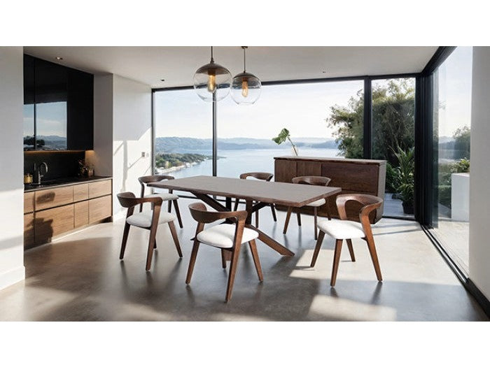 Logstor Walnut 7 Piece Dining Set - Ornate Home