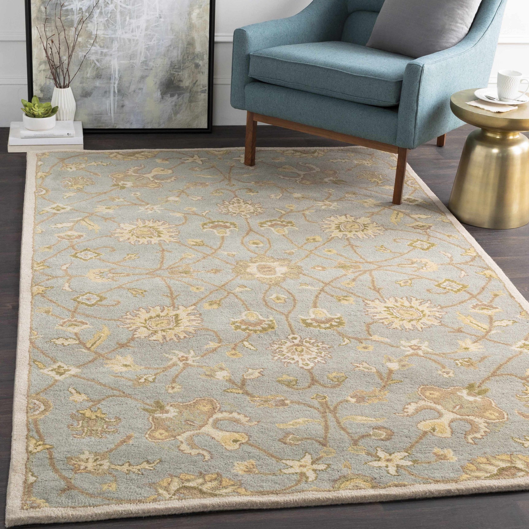 Logville Hand Tufted Light Olive 1121 Area Rug - Ornate Home