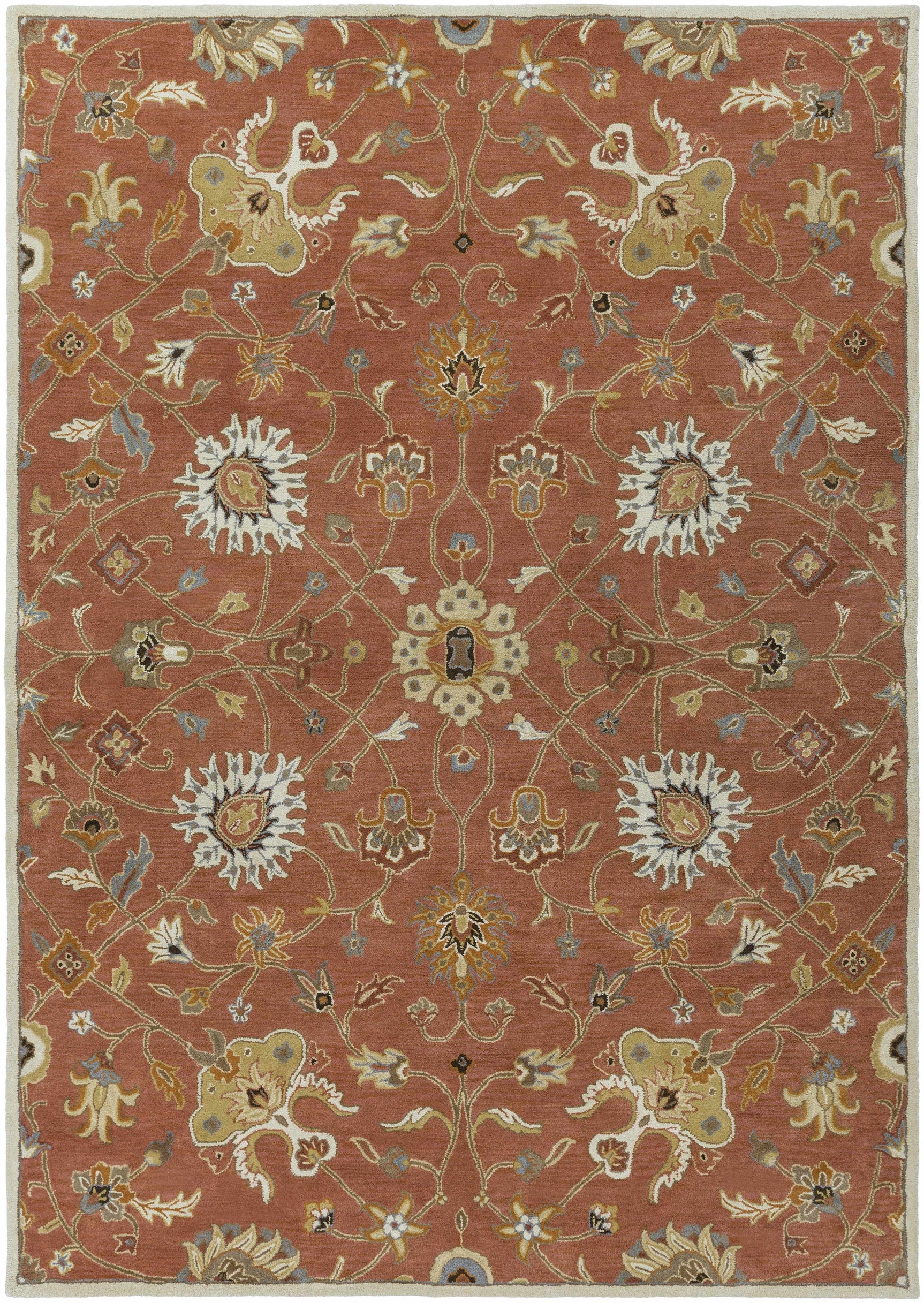 Logville Hand Tufted Rust 1119 Wool Rug - Ornate Home