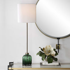 Lois Green Glass Buffet Lamp - Ornate Home