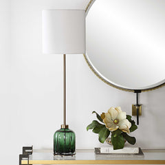 Lois Green Glass Buffet Lamp - Ornate Home