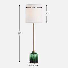 Lois Green Glass Buffet Lamp - Ornate Home