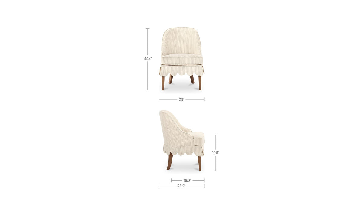 Lola Cream Stripe Slipcover Dining Chair - Ornate Home