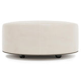 Lolo White/Cream Leather Ottoman (40" W) - Ornate Home