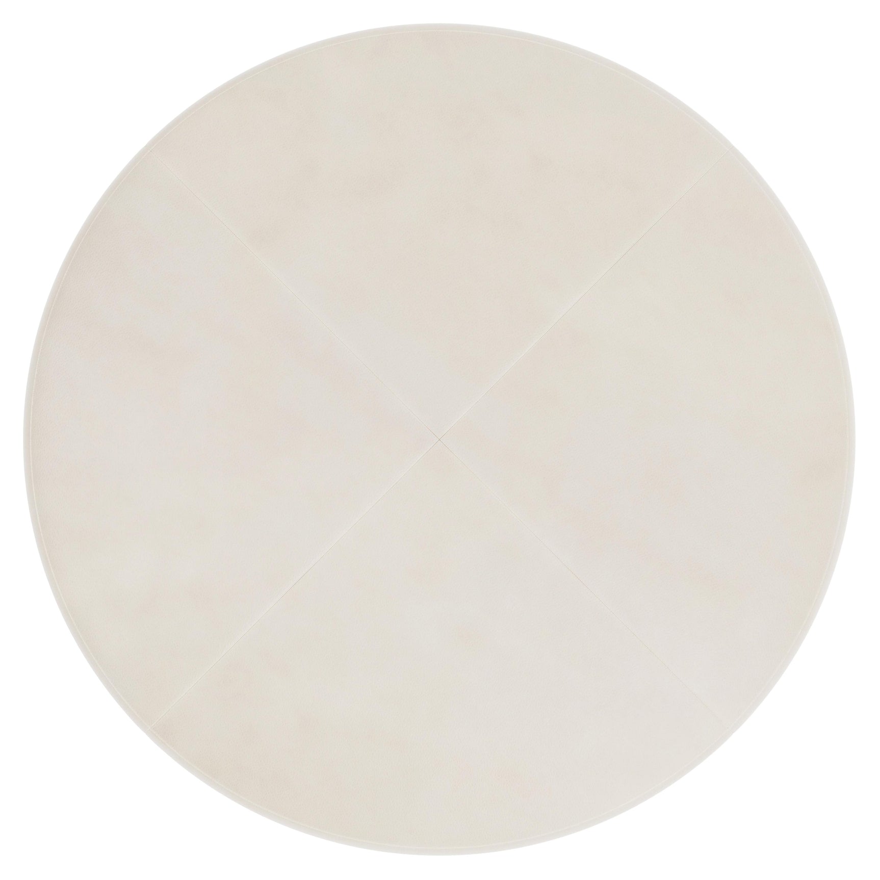 Lolo White/Cream Leather Ottoman (40" W) - Ornate Home