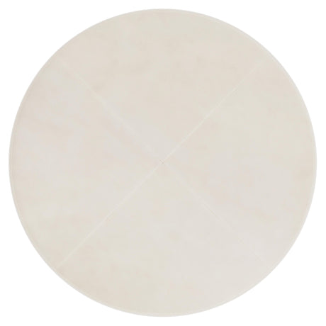 Lolo White/Cream Leather Ottoman (40" W) - Ornate Home