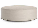 Lolo White/Cream Leather Ottoman (48" W) - Ornate Home