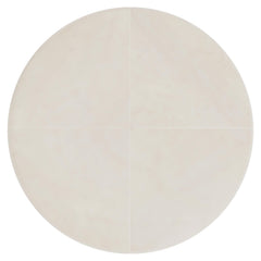 Lolo White/Cream Leather Ottoman (48" W) - Ornate Home