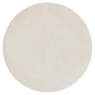 Lolo White/Cream Leather Ottoman (48" W) - Ornate Home
