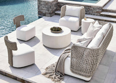 Lomani Driftwood/White/Cream Outdoor Sofa - Ornate Home