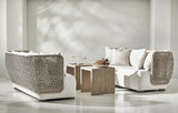 Lomani Driftwood/White/Cream Outdoor Sofa - Ornate Home