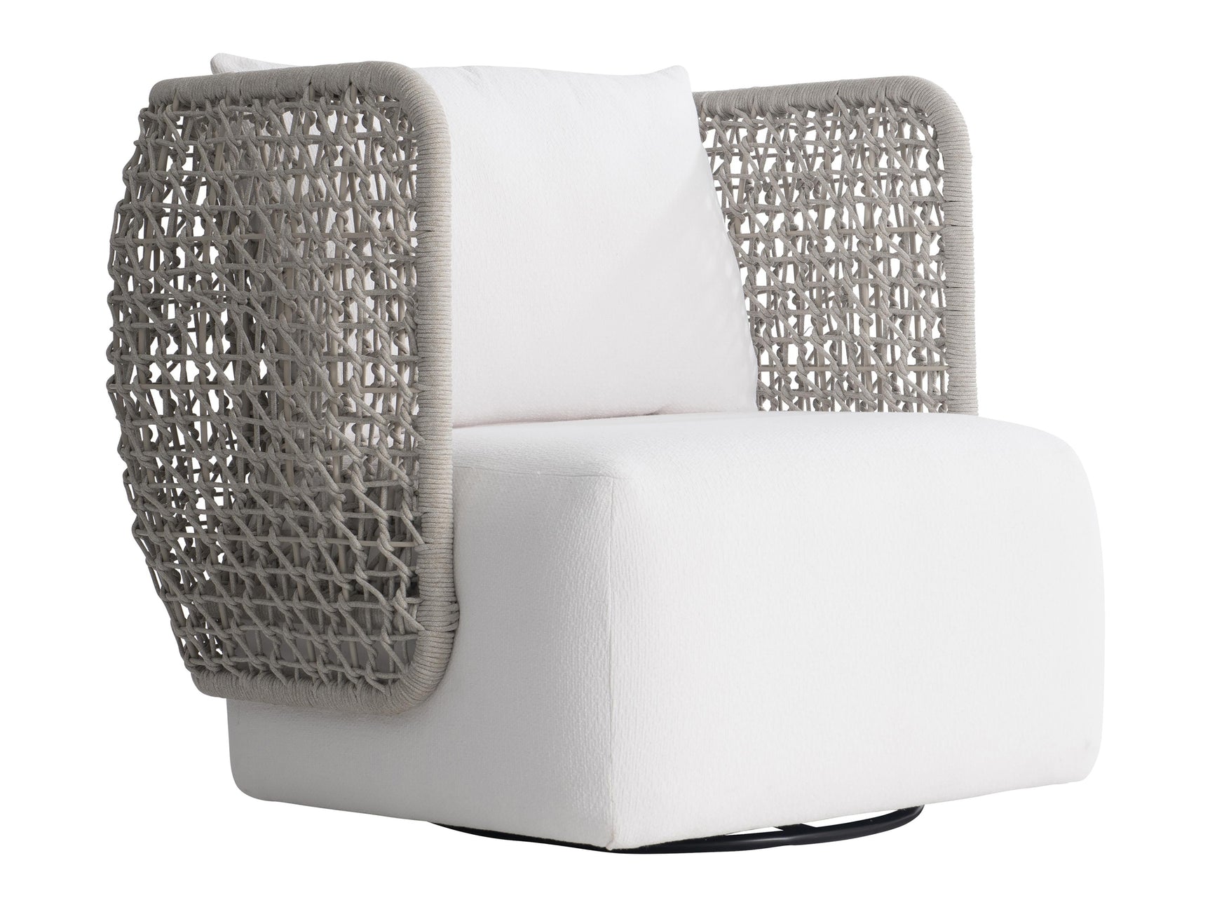 Lomani White/Cream/Driftwood Outdoor Swivel Chair - Ornate Home