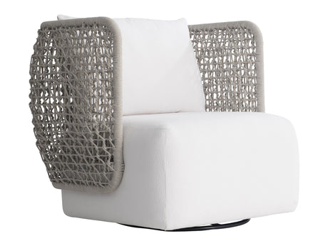 Lomani White/Cream/Driftwood Outdoor Swivel Chair - Ornate Home