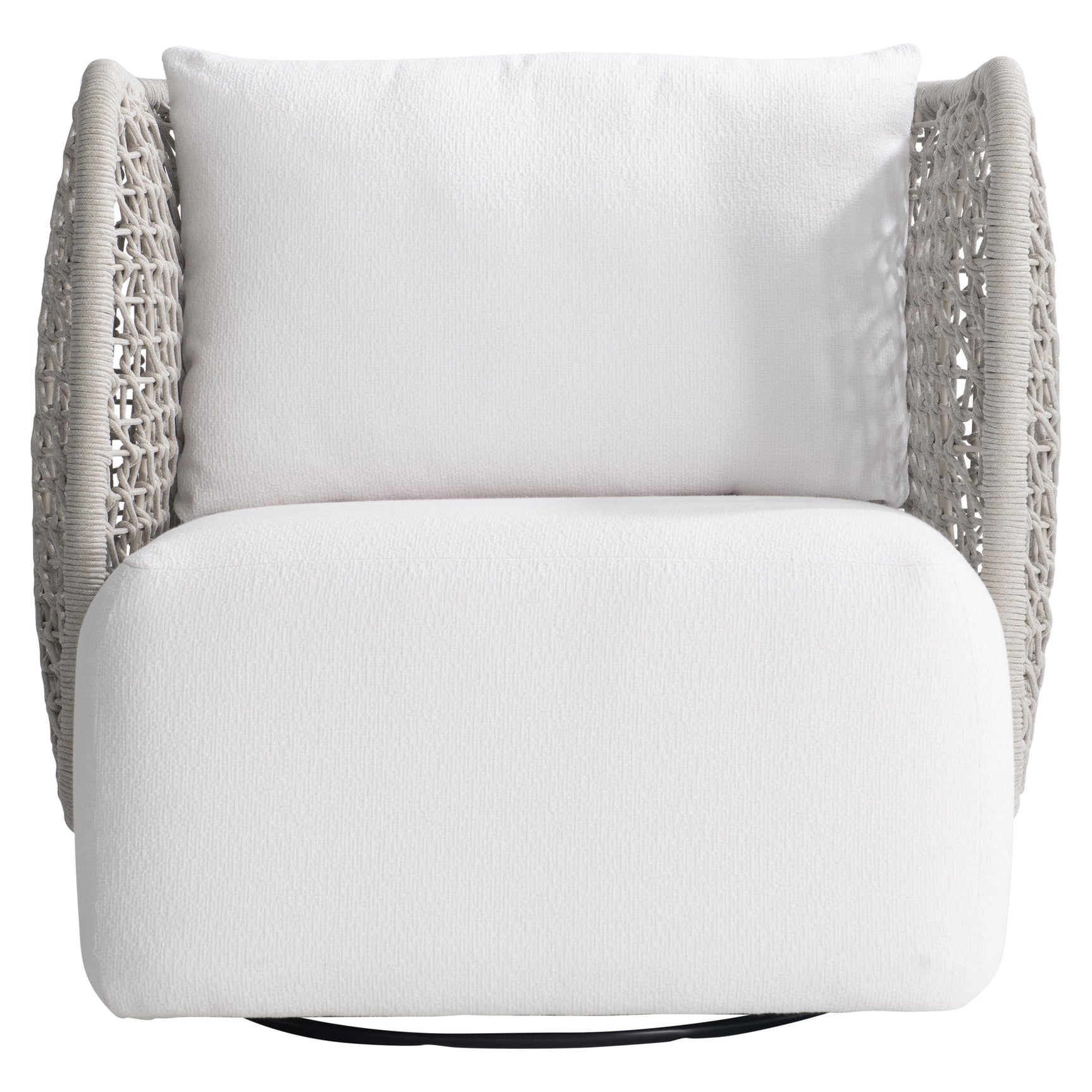 Lomani White/Cream/Driftwood Outdoor Swivel Chair - Ornate Home