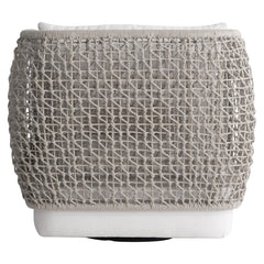 Lomani White/Cream/Driftwood Outdoor Swivel Chair - Ornate Home