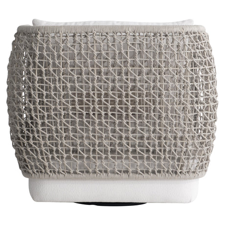 Lomani White/Cream/Driftwood Outdoor Swivel Chair - Ornate Home