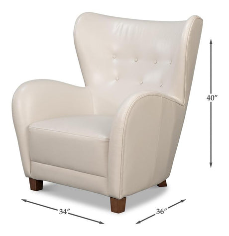 Lombard White Wing Chair - Ornate Home