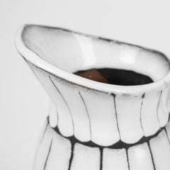 Lome White/Black Large Patterned Ceramic Water Pitcher - Ornate Home