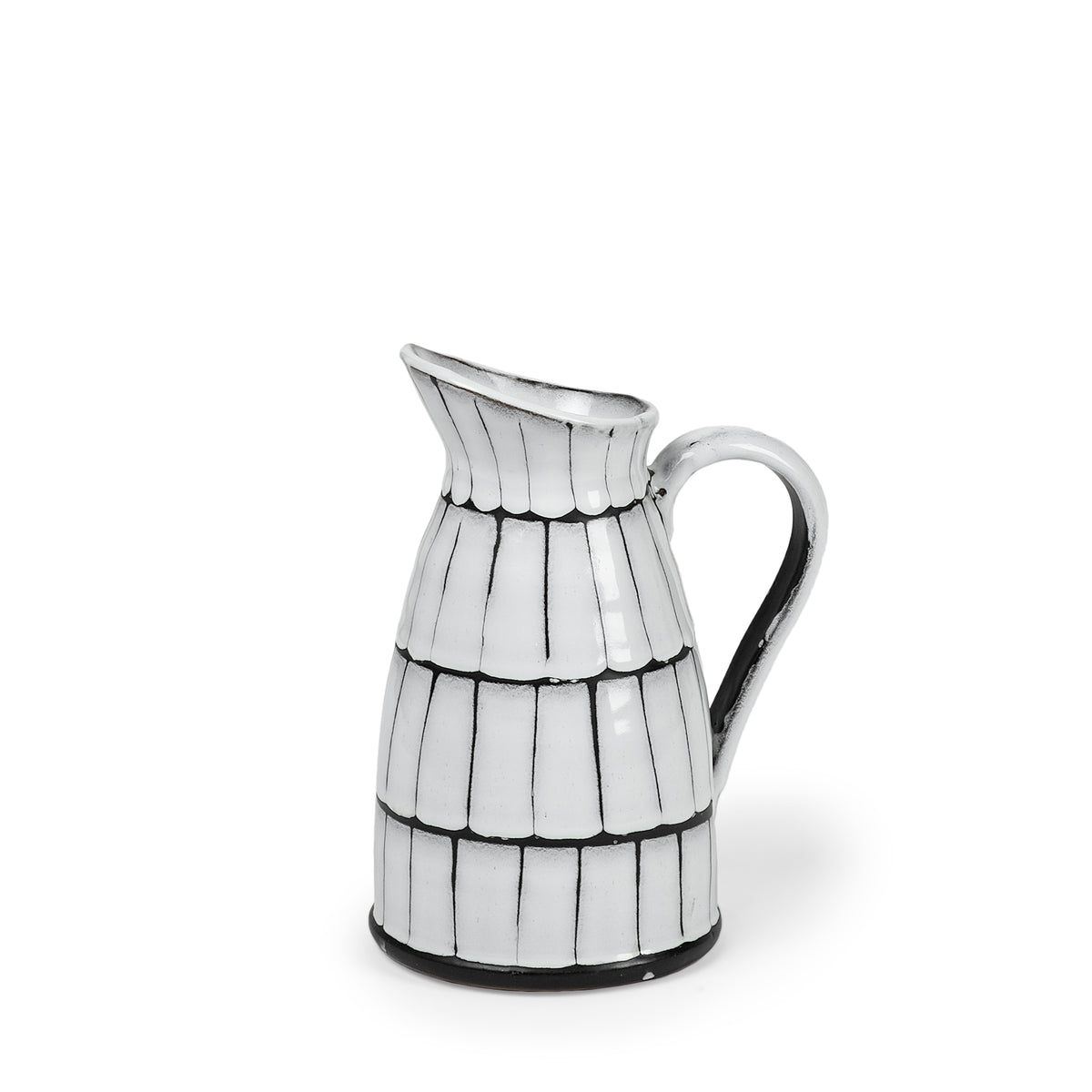 Lome White/Black Small Ceramic Jug - Ornate Home