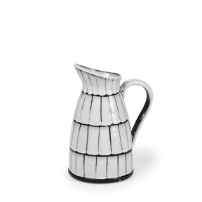 Lome White/Black Small Ceramic Jug - Ornate Home