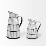 Lome White/Black Small Ceramic Jug - Ornate Home